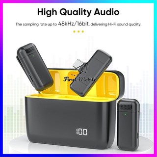 K6 Mic Professional Lavalier Microphone Wireless Microphone with Charging Case Lapel Microphone with Noise Cancellation