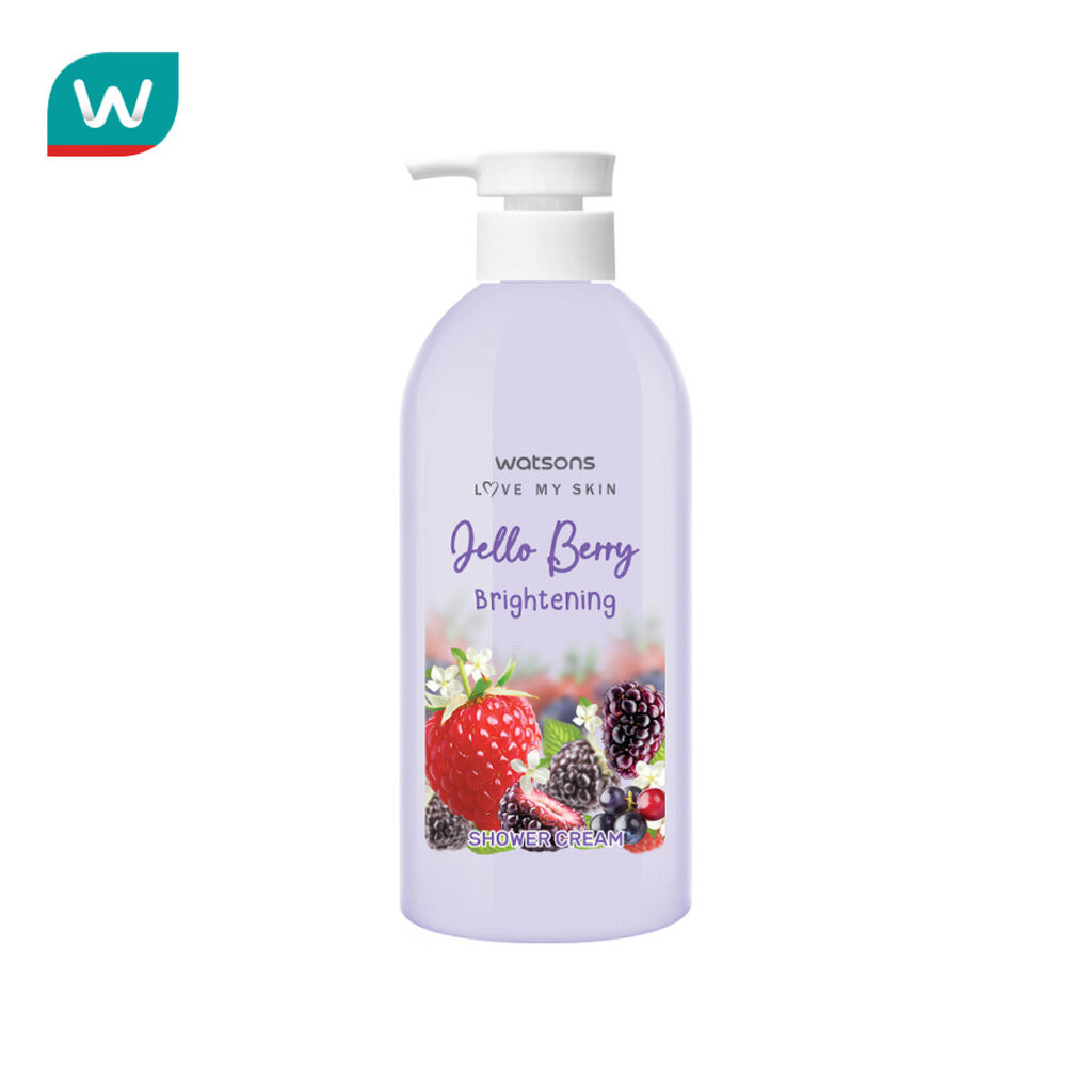 Watsons วัตสัน เจลโล เบอร์รี่ ไบรท์เทนนิ่ง ชาวเวอร์ ครีม 450มล.