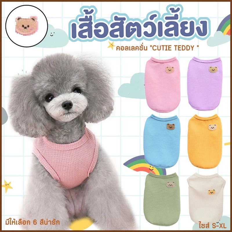 🚚[ส่งฟรี🇹🇭]😻🐶เสื้อสัตว์เลี้ยง “CUTIE TEDDY ” ชุดสัตว์เลี้ยง S-XL เสื้อแมว เสื้อสุนัข ชุดสุนัข ชุดแมว หมา