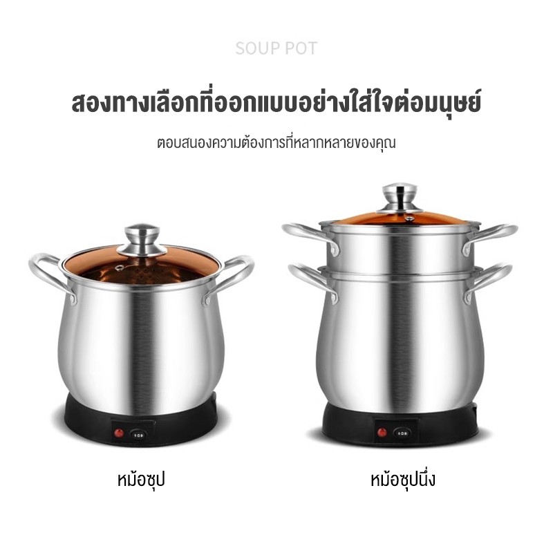 LENODI หม้อนึ่งข้าวเหนียวไฟฟ้า ความจุขนาดใหญ่6.5L ม้อนึ่ง/ต้ม/หุง หม้อไฟฟ้า / Paveta กำลังไฟสูง 1500W - รูปที่ 5