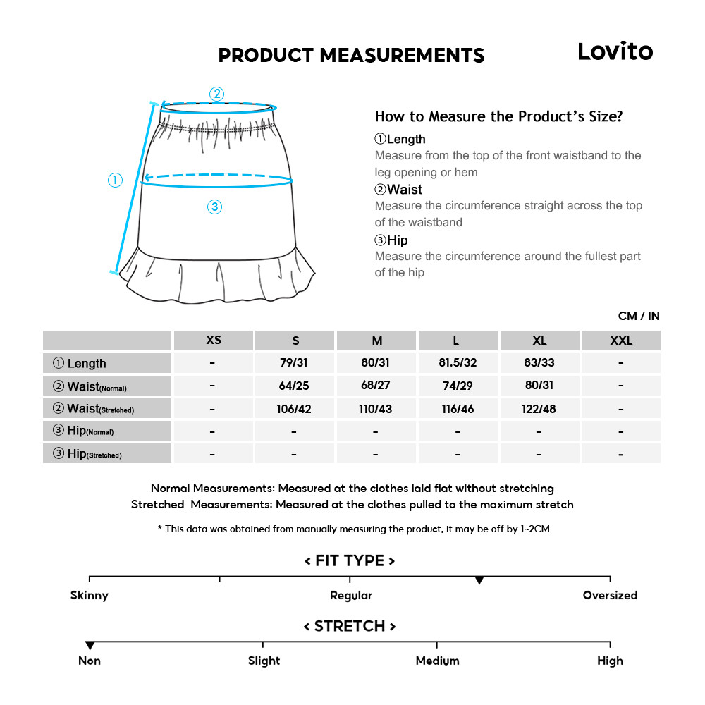 (New) Lovito กระโปรงแคชชวล ชั้น ๆ สำหรับฤดูใบไม้ผลิ/ฤดูร้อน สีดำและขาว สำหรับผู้หญิง L149LD012 - รูปที่ 5