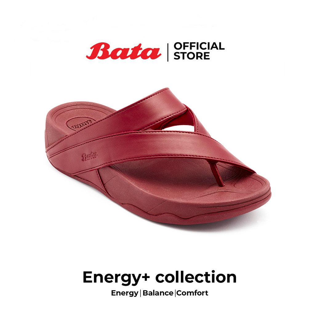Bata Energy+ รองเท้าแตะลำลองแฟชั่น รองเท้าแตะ รองเท้าเพื่อสุขภาพ สำหรับผู้หญิง - สีแดง 5715518