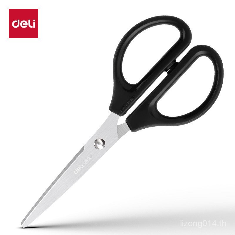 Anti-Stick กรรไกรมีดตัดกระดาษสีดํา Handmade Handle สํานักงานเครื่องเขียน 0602 กรรไกร Deli สแตนเลสในค