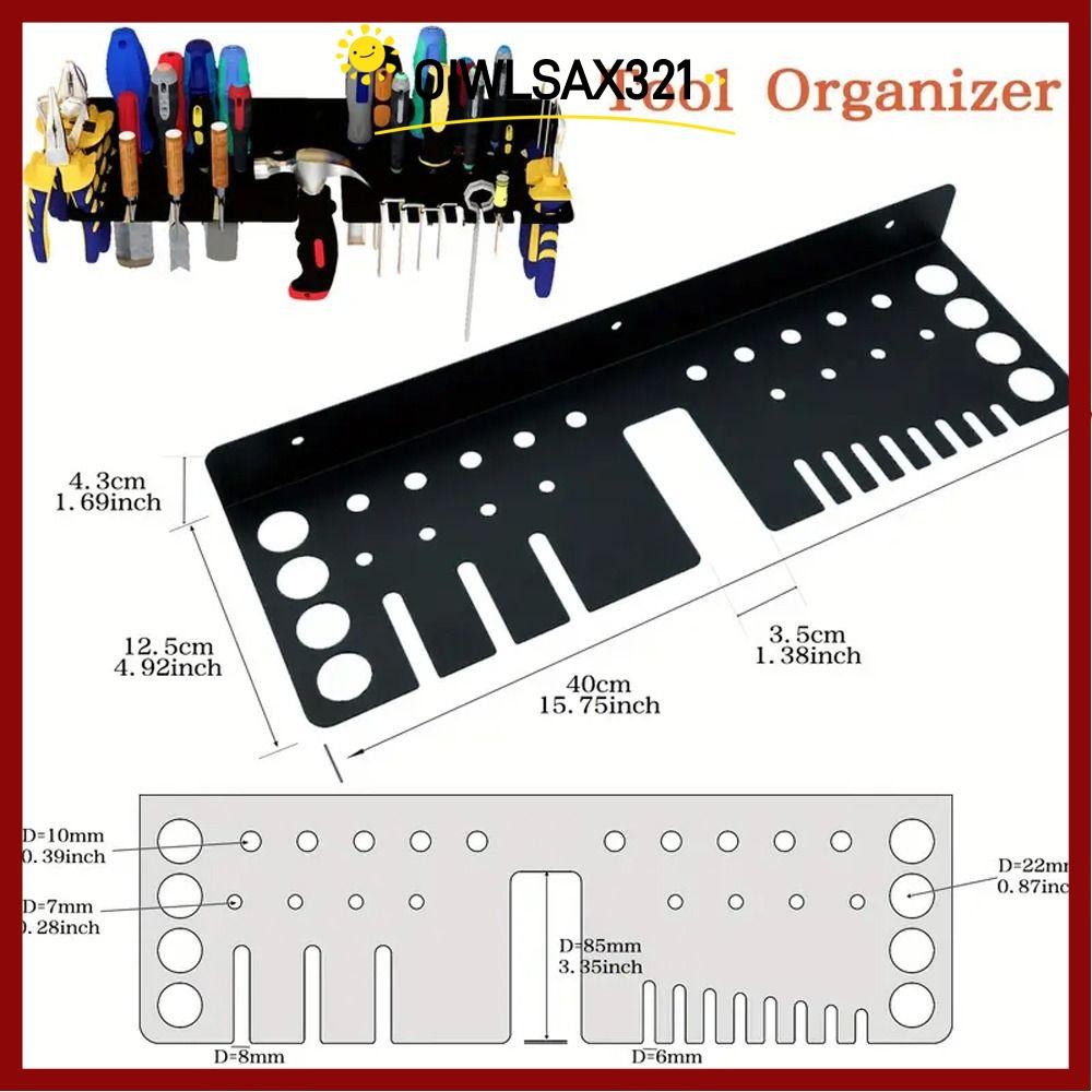 OIWLSAX321 ชั้นวางไขควง, เหล็ก Heavy Duty คีมประแจผู้ถือ,คุณภาพสูงสีดําติดผนังโลหะฮาร์ดแวร์เครื่องมือเก็บค้อน