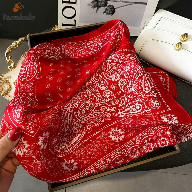 ส่งเร็ว Cashew Flower Small Square Scarf Women Multi-purpose High-end Silk Scarf Scarf-Yanakala ราคา ถูกที่สุด ดีลบีเคเค แกลเลอรีภาพที่ 5