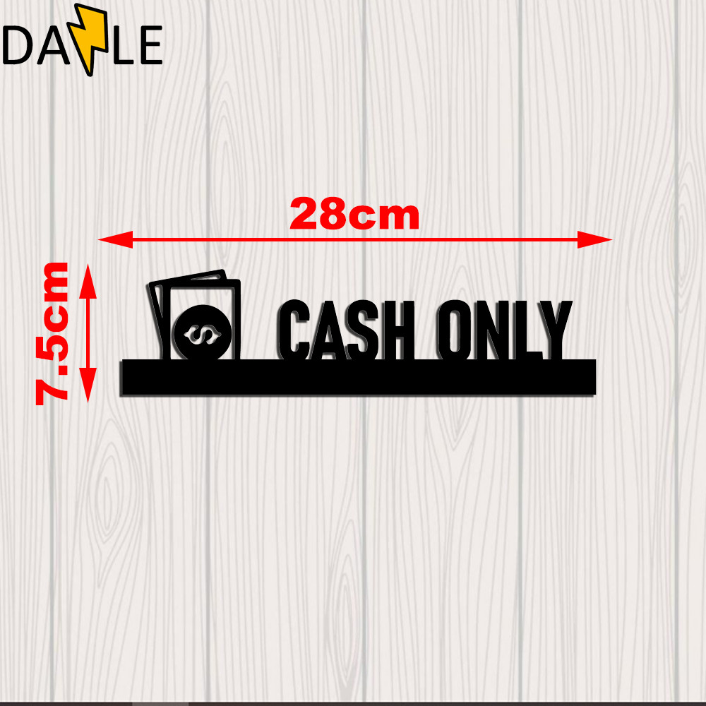[ CASH เท่านั้น ] 7.5 ซม. X ยาว 28 ซม. X ป้ายอะคริลิคหนา 2 มม. พร้อมเทปด้านหลังป้ายพลาสติก papan tan