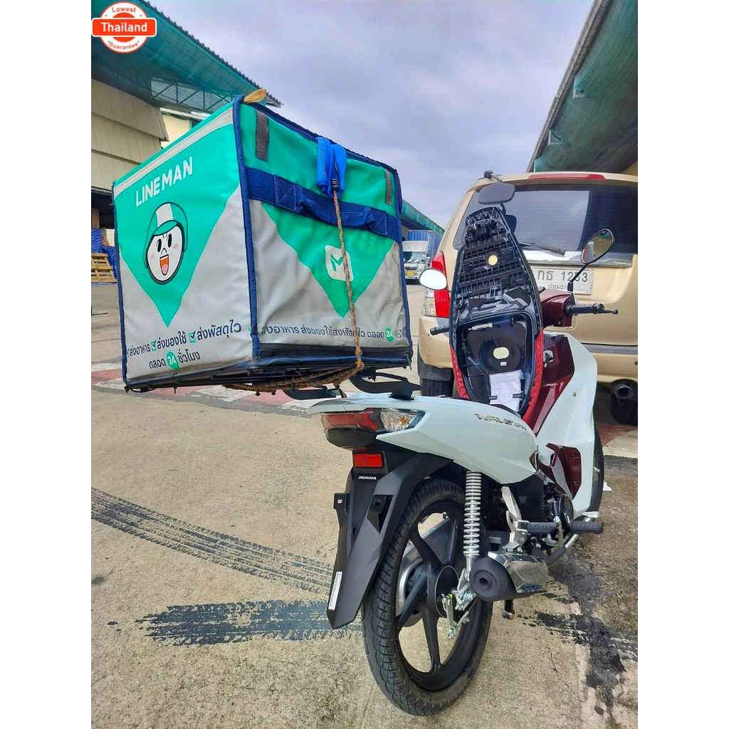 หล็กรองกล่องส่งอาหาร grab / panda / lineman / robinhood  วัสดุเหล็กทำสีอย่างดี   41*41 price 119