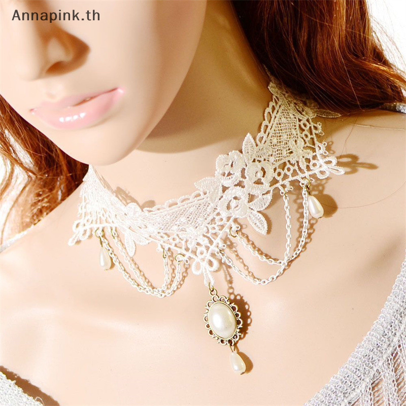 Annapink.th สร้อยคอลูกไม้สีดําผู้หญิงสาว sel เซ็กซี่ลูกไม้ Choker สร้อยข้อมืออเนกประสงค์เครื่องประดับฮาโลวีน EN