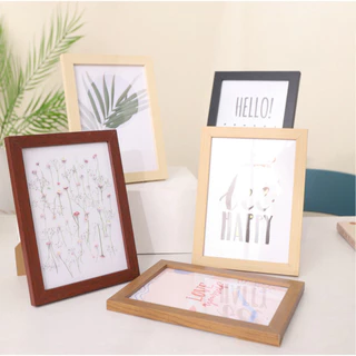กรอบรูปไม้ กรอบรูป 6นิ้ว 7นิ้ว กรอบรูปไม้เนื้อแข็ง มีแผ่นพลาสติกใส DIY แต่งบ้าน