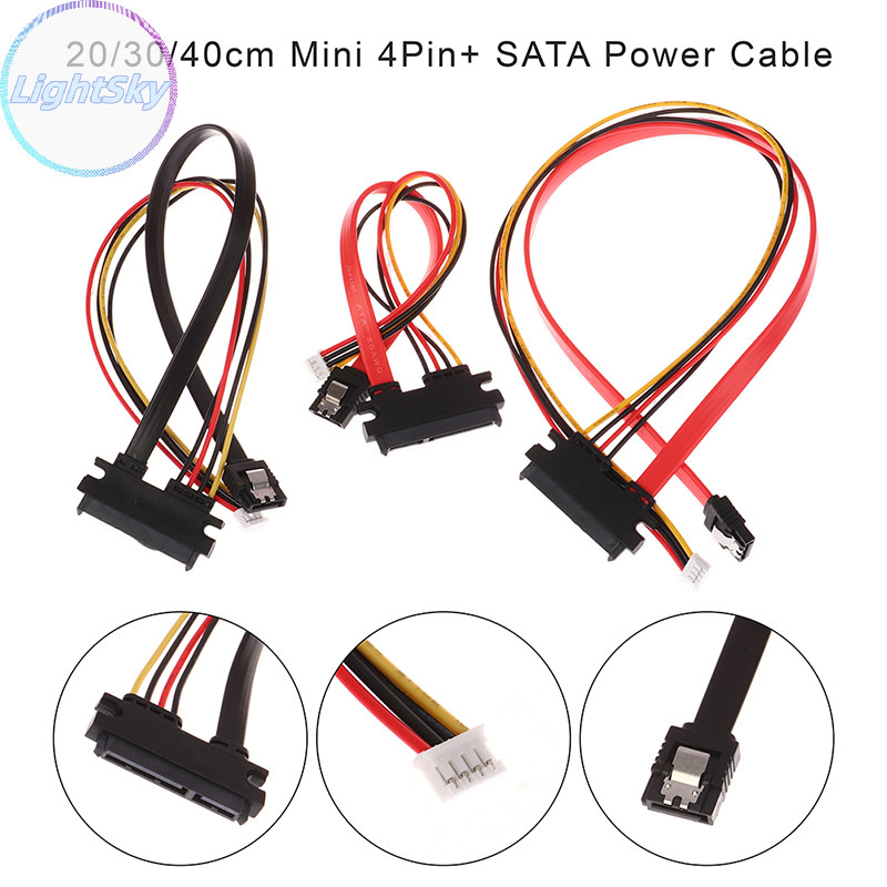 Lightsky 20/30/40 ซม.Mini 4Pin+ SATA Power Cable 22(15+7)Pin to PH2.0/3.0 Hard Disk Optical Drive Data Cable Power Supply Cable TH
