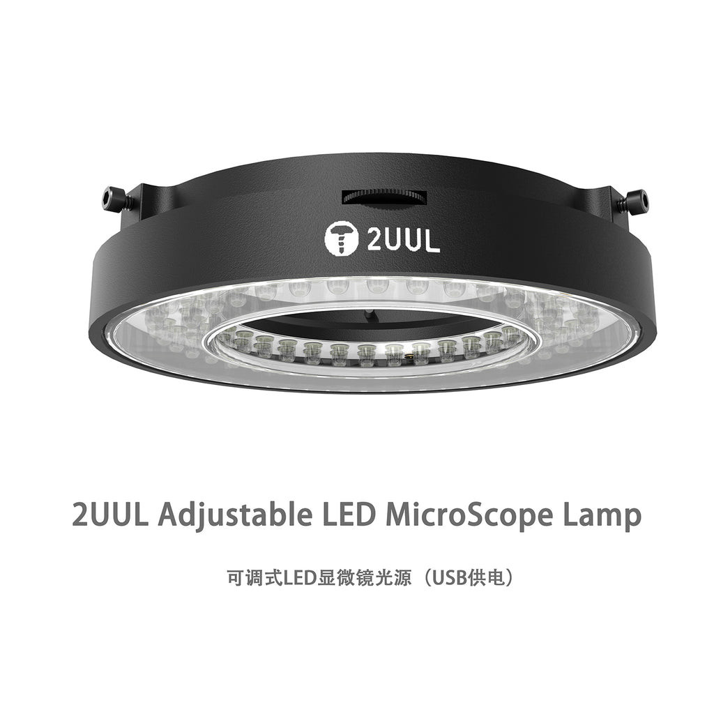 2uul MS98 ปรับ LED MicroScope โคมไฟแหวนสีดําส่องสว่างสําหรับโทรศัพท์การบํารุงรักษา USB ความสว่างซ่อมโคมไฟเครื่องมือ