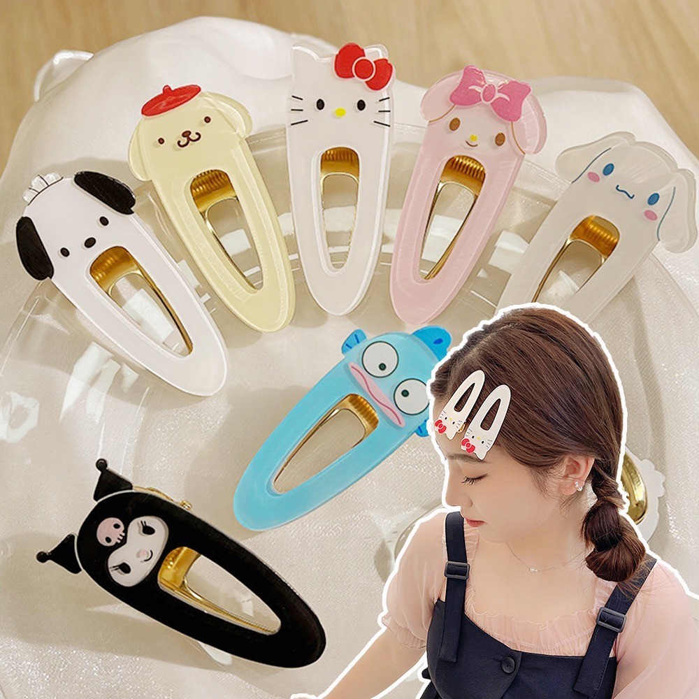 SANRIO ใหม่ญี่ปุ่นเกาหลี ซานริโอ การ์ตูนน่ารักสาวหวานด้านบาง BB กิ๊บติดผม 1/2/3 ชิ้น