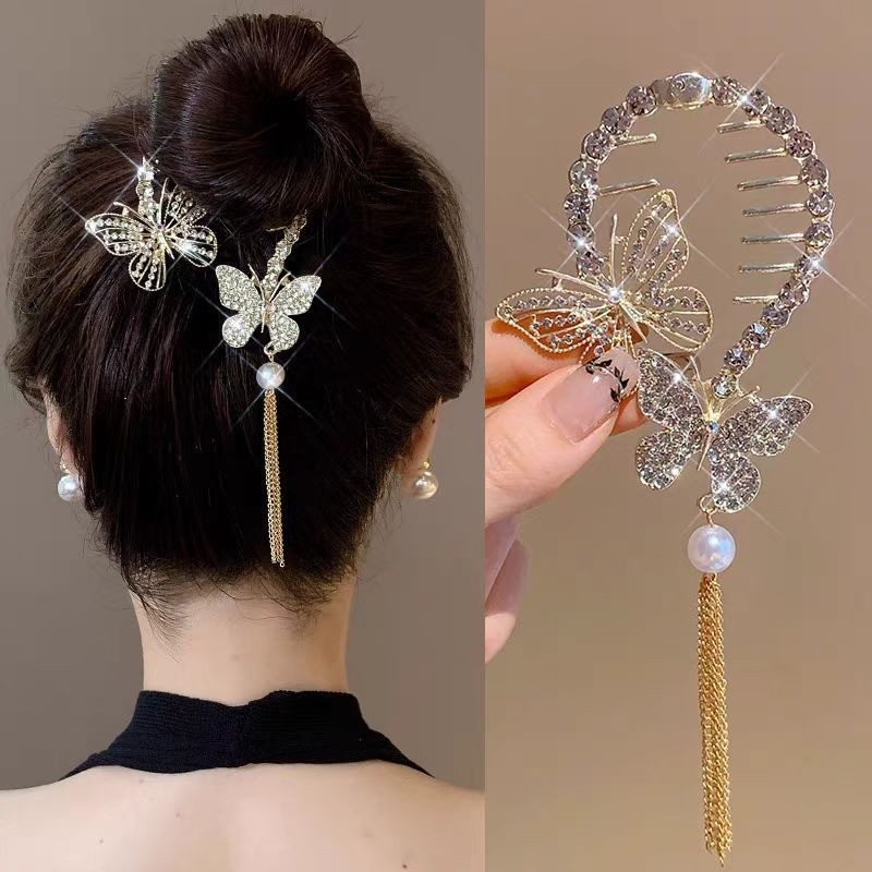 สไตล์โบราณ Lily of The Valley ดอกไม้พู่ Hairpin หัวบอลสิ่งประดิษฐ์คงที่เครื่องประดับผมผู้หญิง