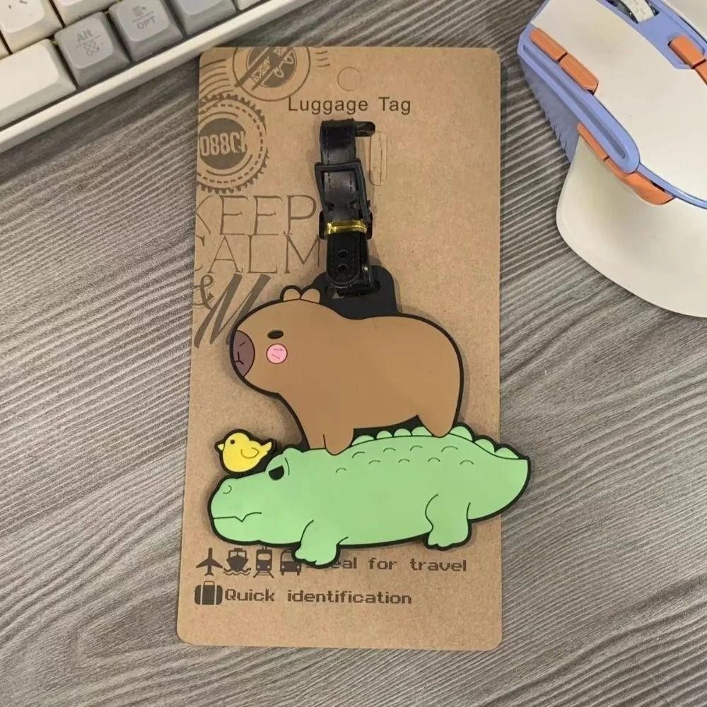 Sparkleflow Capybara แท็กกระเป๋าเดินทาง, Boarding Pass Baggage ชื่อแท็ก Capibara เครื่องบินแท็กกระเป๋าเดินทาง, บัตรข้อมูลป้ายที่อยู่เครื่องบิน Check-in Kapibara Boarding Pass Tag