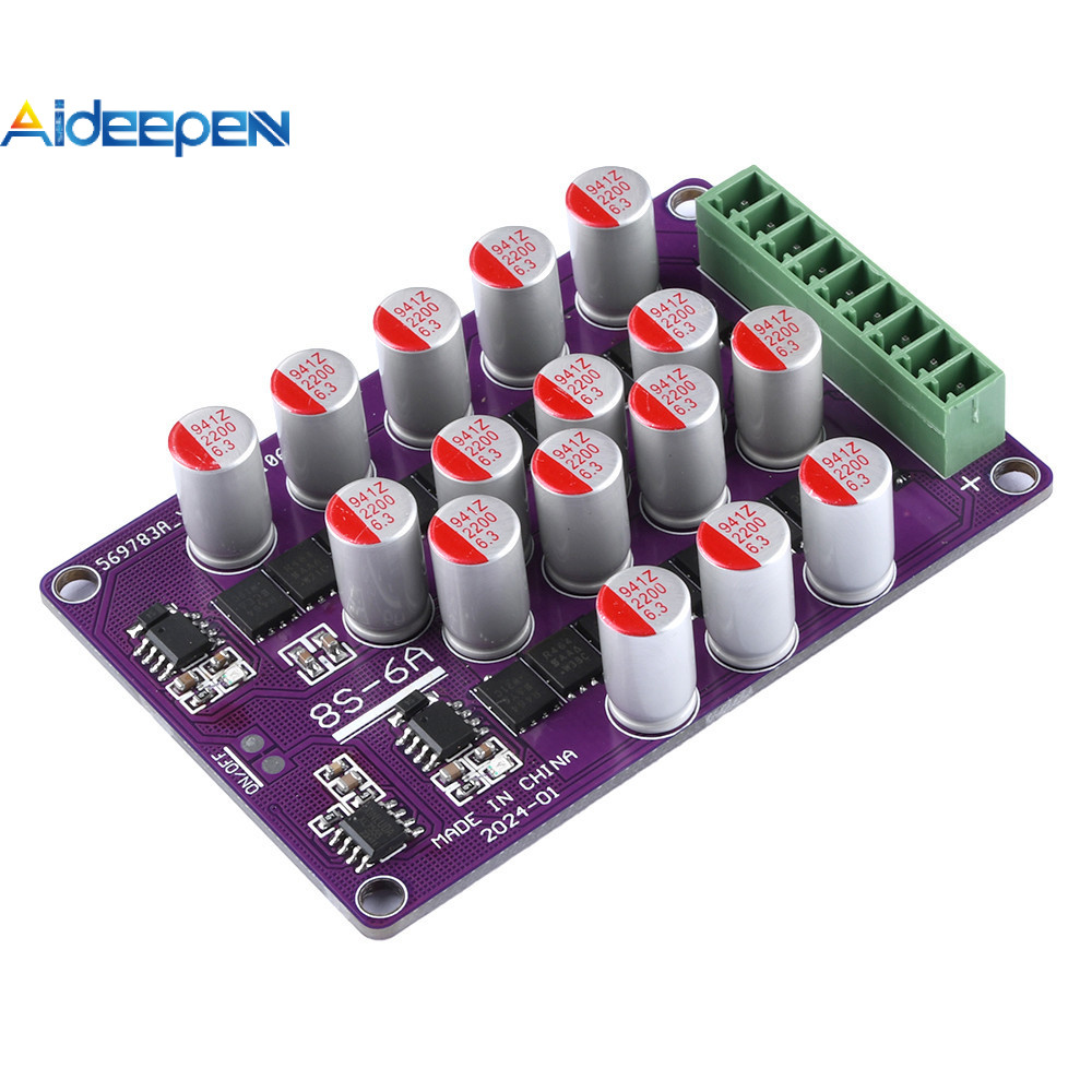 Aideepen 8S 6A Active Equalizer ทั้งกลุ่ม Balancer Lifepo4 แบตเตอรี่ลิเธียม Active Energy Transfer Equalization Capacitor