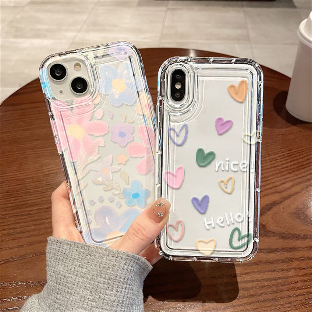 เคส for iphone XR 11 13 12 14 15 16 Pro Max 14 15 Plus XS Max X เคสไอโฟน11 ดอกไม้ เคสโทรศัพท์มือถือ ซิลิโคนอ่อนนุ่ม
