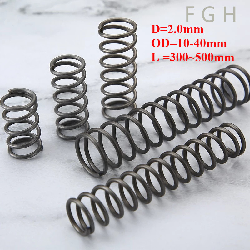 [FGHYT-1-y] สปริงกด-สปริงดัน อัด/ดัน เหล็ก 65Mn d2.0mm OD10-40mm ยาว 300-500mm compression spring