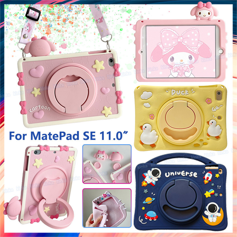 สําหรับ Huawei MatePad SE 11.0 นิ้ว 2024 MatePad 11 2021 2023 MatePad Air 11.5 MatePad 11.5S 11.5 กรณี Kickstand กันกระแทกเด็กปลอดภัยน่ารักการ์ตูน Melody ปลอกกันกระแทก