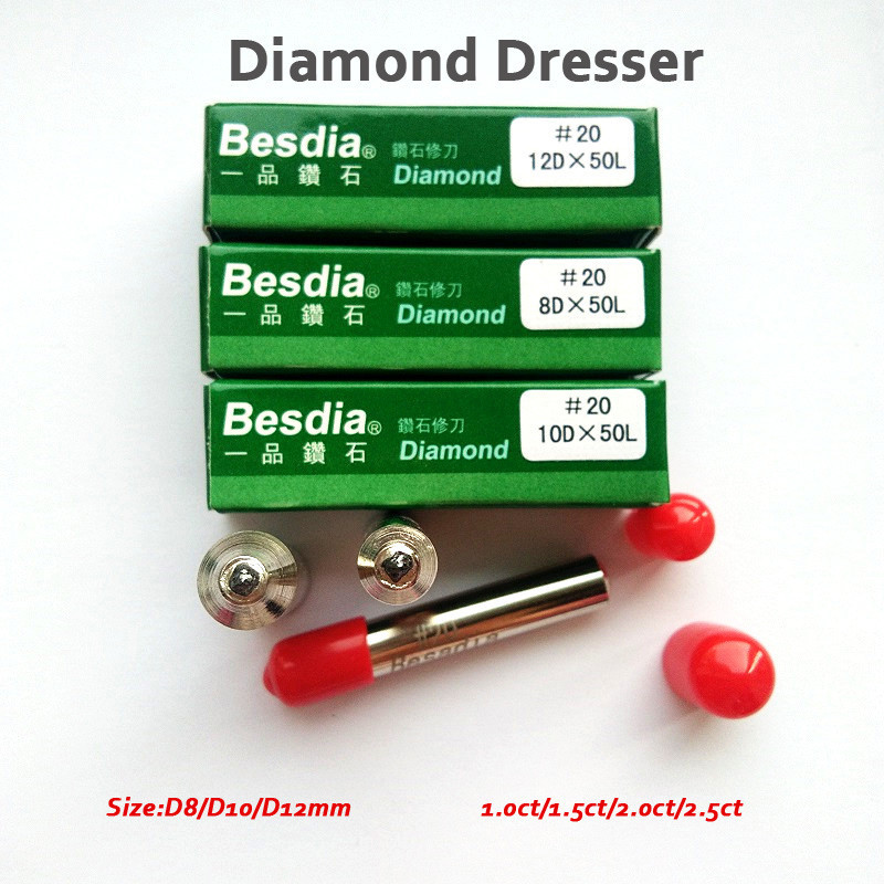 Diamond Dresser D8 ~ 12 Besdia 1.0CT/1.5CT/2.0CT/2.5CT เพชรแท้ กรวย 90 องศา/ล้อบดสามเหลี่ยม ปากกาแต่