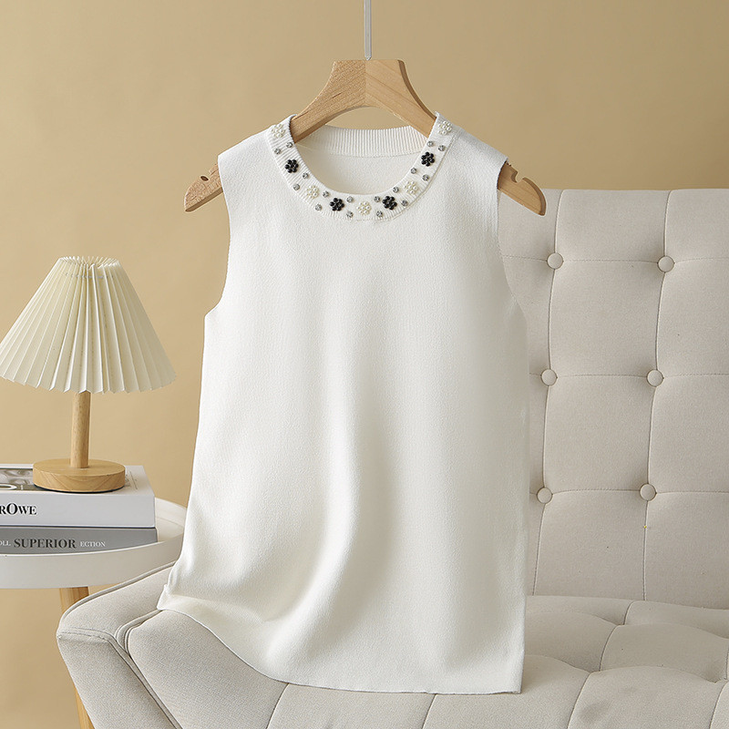 Beaded Camisole สไตล์ใหม่ด้านในแฟชั่น Bottoming เสื้อ All-Match Top ราคา ถูกที่สุด ดีลบีเคเค แกลเลอรีภาพที่ 3