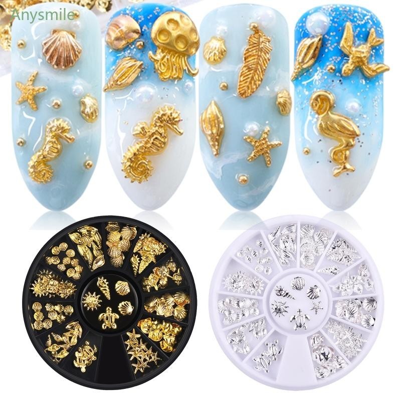 Anys Seahorse สําหรับเปลือกสําหรับเต่าเรซิ่นบรรจุ Charms สําหรับเครื่องประดับเรซิ่นทําเล็บ
