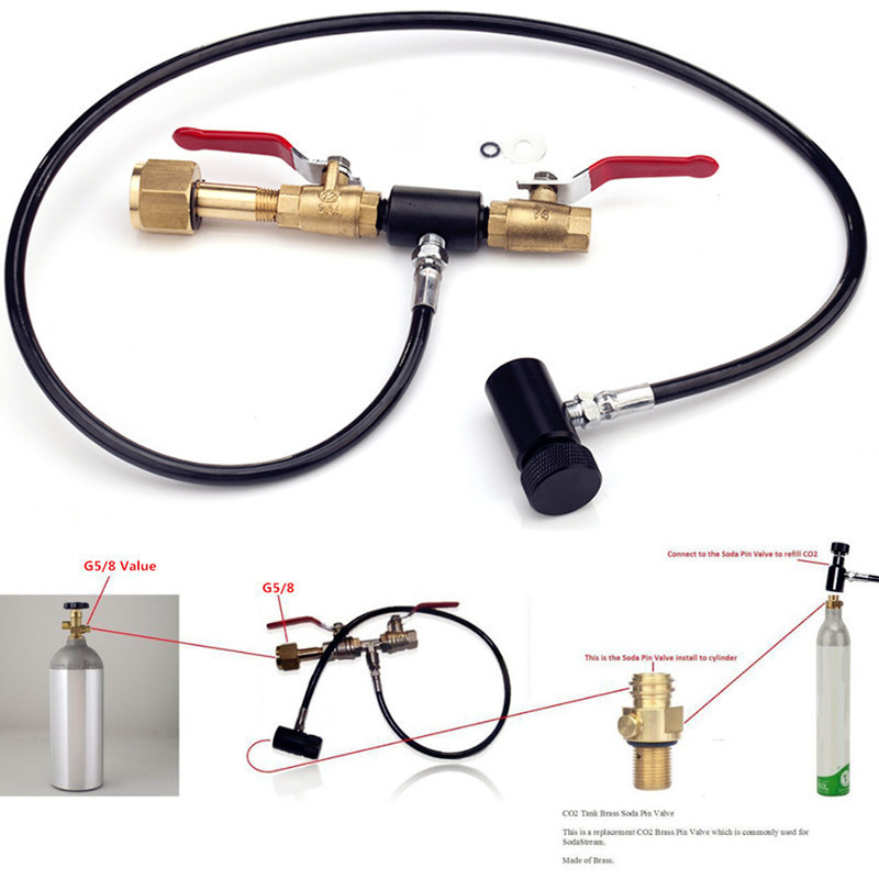 G5/8 SodaStream Co2 ถัง/กระบอกเติมสถานีอะแดปเตอร์ชาร์จ