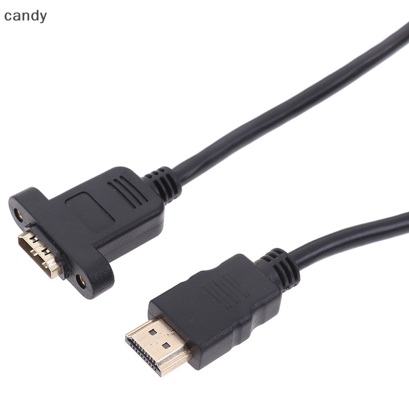 Ndy 1 PC HDMI Extension Cable Male to Female Gold Plated With Screw Panel Mount Cable N