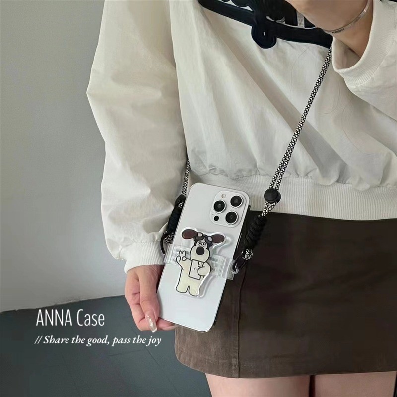 Ins มาแรง เคสโทรศัพท์มือถือ ลายการ์ตูนอนิเมะ น่ารัก สีชมพู สีม่วง พร้อมสายคล้อง และสายคล้อง สะดวกสายห้อยมือถือ