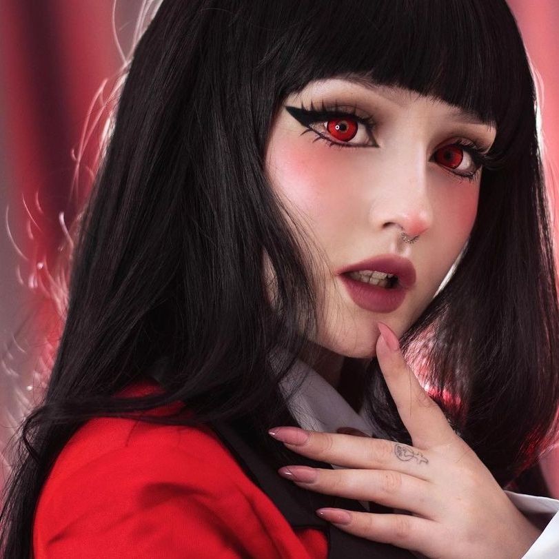 UYAAI 1คู่2ชิ้น คอนแทคเลนส์สี Cosplay Manson Red วันฮาโลวีน บทบาทสมมติ รายเดือน Red Contact Lens 14.5mm