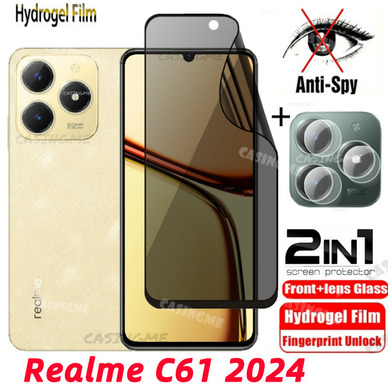Realme C61 2024 Softความเป็นส่วนตัวHydrogelฟิล์มAnti-Spyคลุมทั้งหมดป้องกันหน้าจอAnti Peekความเป็นส่ว