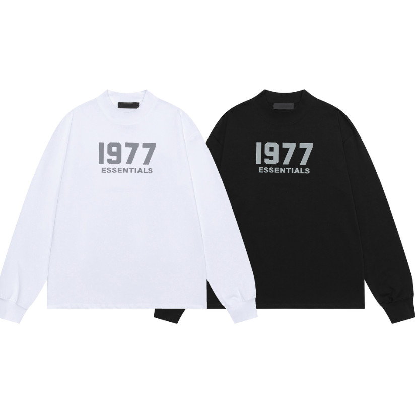 เสื้อยืดคอกลมแขนยาวจากผ้าฝ้ายแท้ เสื้อลำลองEssentials No. 1977