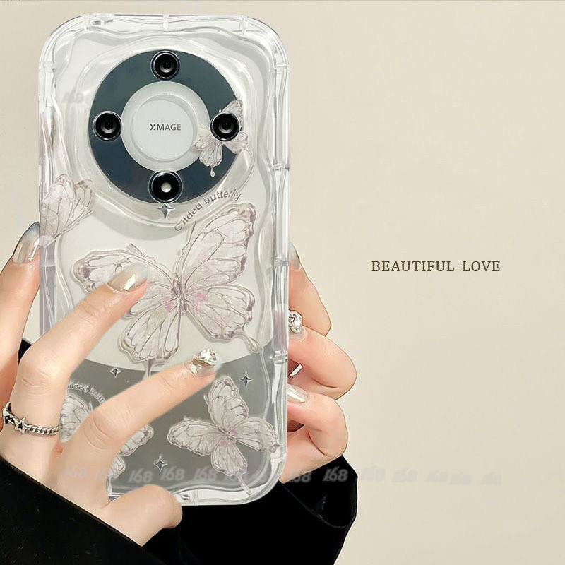 เคส Honor X9C X9b 5G เคส Honor X8b 90 5G เคสโทรศัพท์มือถือเจลลี่ใส กันกระแทก ลายผีเสื้อน่ารัก พร้อมส