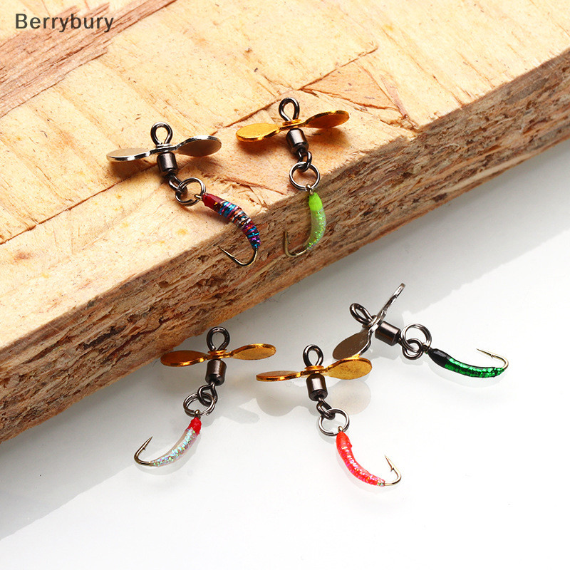 Berrybury 5pcs Fly Hooks แมลงวันแมลงเหยื่อ Fly Fishing Decoy เหยื่อเลื่อม Fishhook ปลาเทราท์ Nymph F