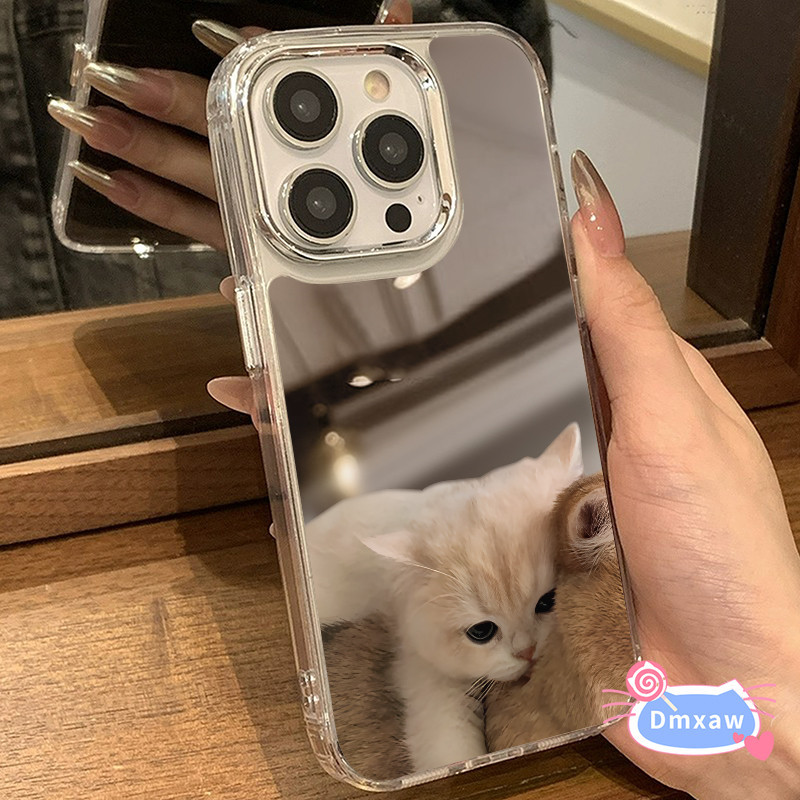 แมวน่ารักกระจกเคสโทรศัพท์สําหรับvivo V40 V30E V30 V29 V27 Z7 Pro V29E V25E V20 X8Lite V30Lite Y200E Y200i Y200 Y100 5G Y75 Y38sคู่กล้อง
