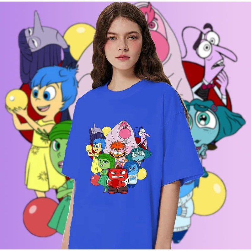 ใหม่ Pixar 's Movie Inside Out 2 เสื ้ อยืดคอ O-neck กราฟิก 100 % สําหรับผู ้ ชายP#12 S-5XLS-5XL
