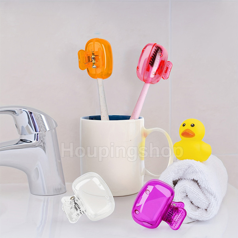 1pcs Travel หัวแปรงสีฟันครอบคลุมแปรงสีฟัน Protector หมวกแปรง Pod Case ป้องกันแบบพกพาคลิปพลาสติกสําหรับการเดินทางในครัวเรือนได้ดี ราคา ถูกที่สุด ดีลบีเคเค แกลเลอรีภาพที่ 4