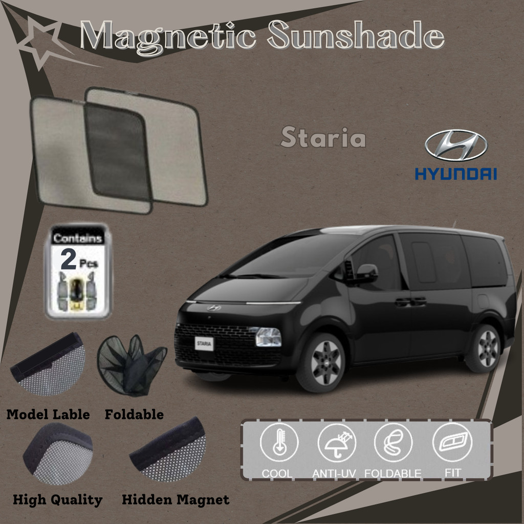 ม่านบังแดดแม่เหล็กด้านหน้า Hyundai Staria Epic (2 ชิ้น)