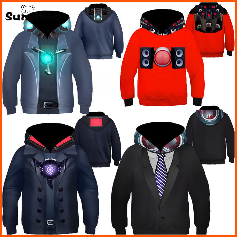 คอสเพลย์อะนิเมะการ์ตูน Skibidi ห้องน้ําซิป Hoodies Tops Titan ลําโพง Man TV Man เสื้อกันหนาว Streetw