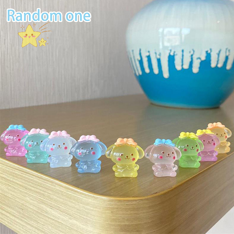 [JBTH] Random One Mini Luminous Sanrio Bow My Melody Micro Landscape Craft Dollhouse Glowing Toy Home Car Jewelry DIY ตกแต่งของขวัญ [JB]