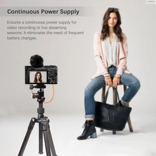 Zcgine DT-FZ100 D-Tap ถึง NP-FZ100 Dummy แบตเตอรี่ถัก DC Coupler สําหรับกล้อง Sony A7R V/A7 IV/A7S III/A7R IV/A7R III/A7C7FX/A7C7R/A3/A3/FX7R/A7/A3/A7R IV/A3/A3