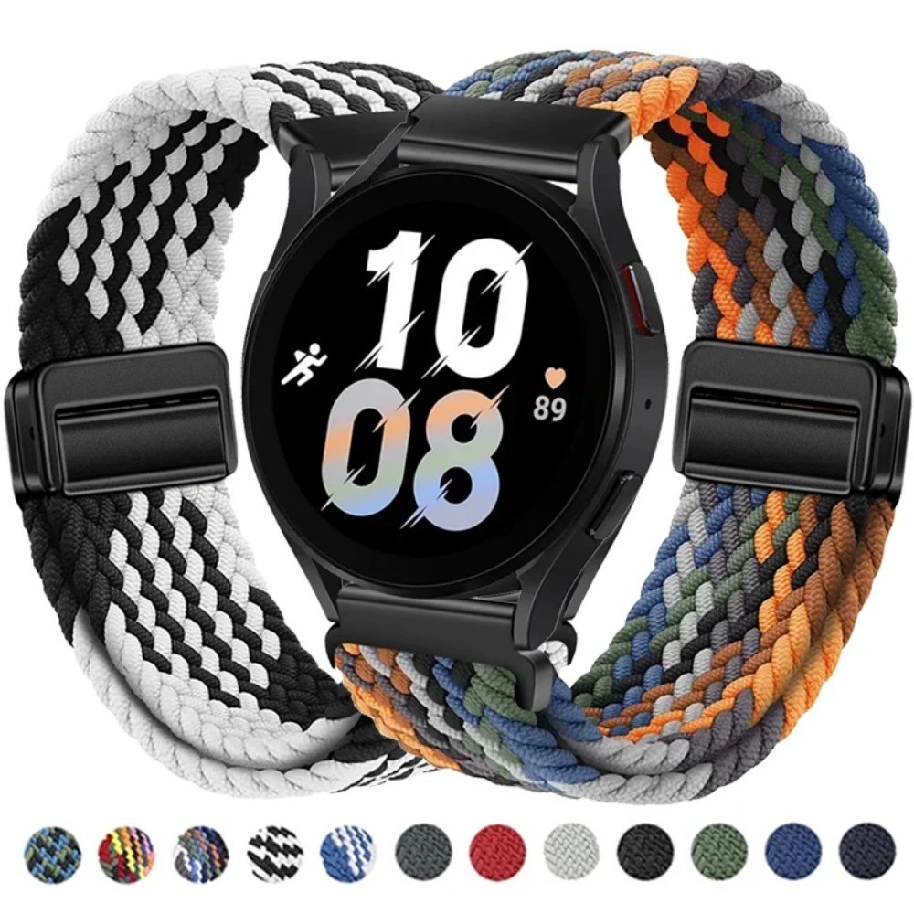 SAMSUNG 18 20 22 มม.ไนลอนหัวเข็มขัดแม่เหล็กสายรัดข้อมือสําหรับนาฬิกา ซัมซุง เฟ/6/5/4 40 มม.44 มม.สร้อยข้อมือแม่เหล็กสําหรับ หัวเว่ย GT5/4/3/2 46 มม.42 มม