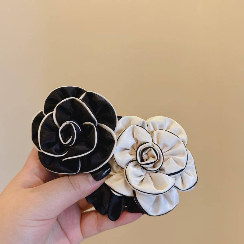 Classic Camellia Hair Tie Dongdaemun Synchronization French Noble Elegant Rose เครื่องประดับผมยางรัด