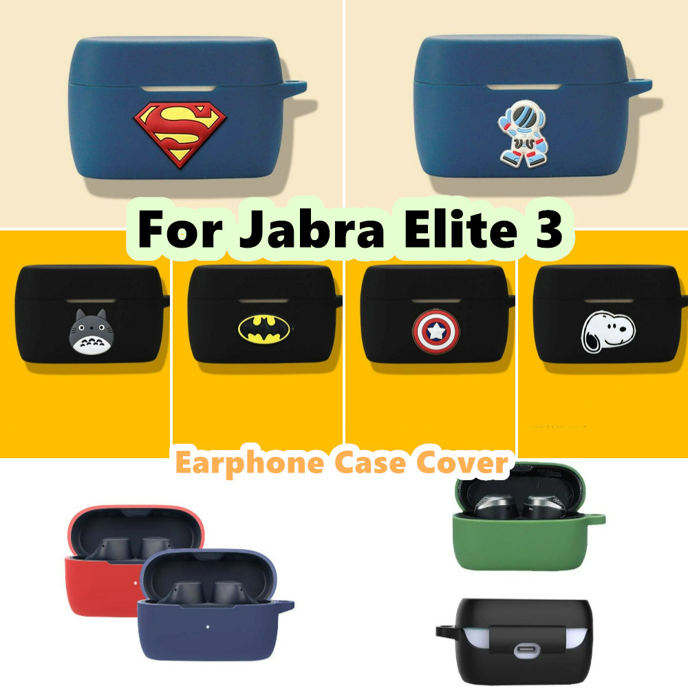 ส่วนลดสําหรับ Jabra Elite 3 Case Casing Soft Silicone Solid color Trend Cartoon Case Cover