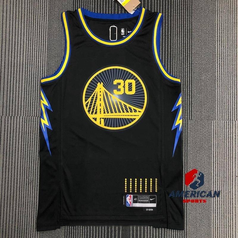 Hot Pressed Mens Jersey Golden State Warriors Stephen Curry Black Basketball Jersey