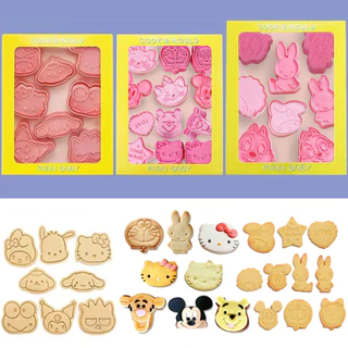 8 ชิ้นมินิการ์ตูนเครื่องตัดคุกกี้คิตตี้เมโลดี้ติ่มซําแสตมป์อบอบแม่พิมพ์อบเครื่องมือตกแต่ง