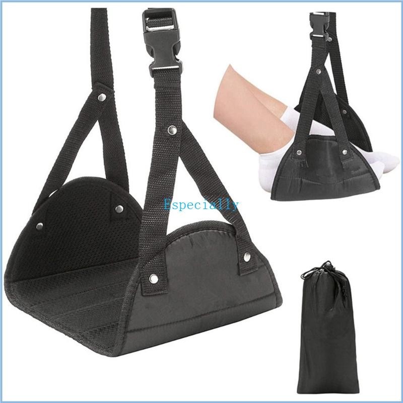 Esp ที่วางเท้าเครื่องบินแบบพกพาปรับเครื่องบินขาส่วนที่เหลือเท้าเปลญวนท่องเที่ยว Essentials พกพาบนส่วนที่เหลือเท้าให้ความสะดวกสบาย