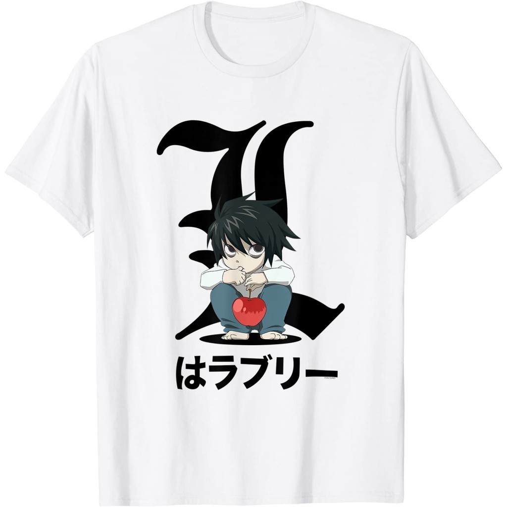 T-Shirtเสื้อยืดผ้าฝ้ายพรีเมี่ยม เสื้อยืด พิมพ์ลาย Death Note Crouching Chibi สําหรับผู้ใหญ่ S-5XL
