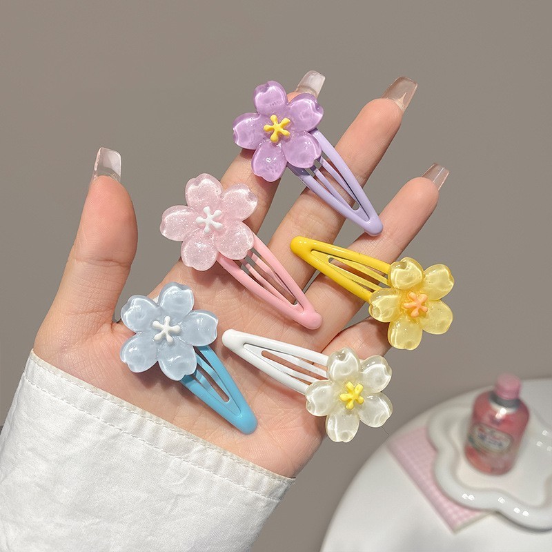 Jelly Color Cherry Blossom กิ๊บติดผมหญิงญี่ปุ่นน่ารักกลางแจ้ง BB คลิปเครื่องประดับผม