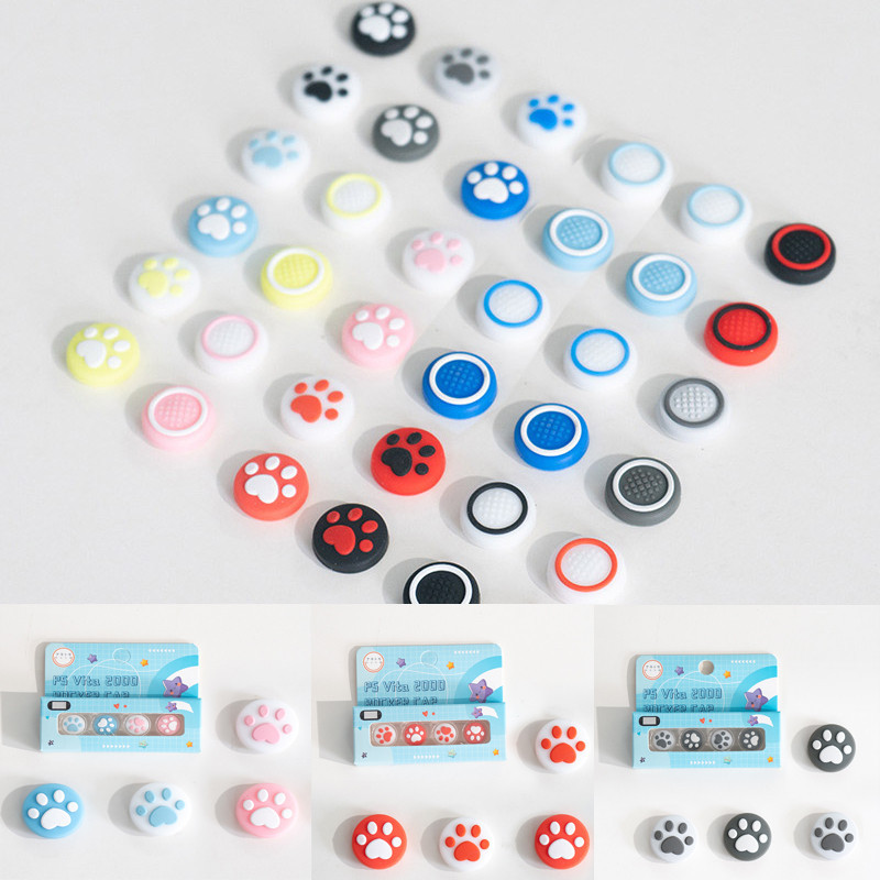 1 ชุดซิลิโคนนุ่ม Thumb Stick Grip Cap จอยสติ๊กสําหรับ Sony PlayStation Psvita PS Vita PSV 1000 ไขมัน/2000 Slim Protector กรณี