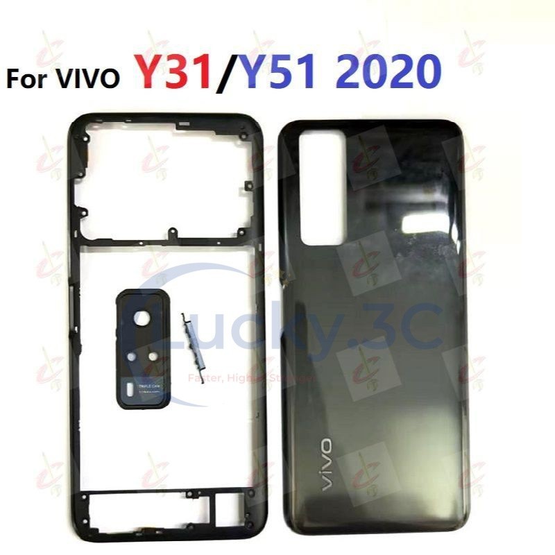 ฝาหลังสําหรับ VIVO Y31 Y51 2020 Y51A กรอบกลาง